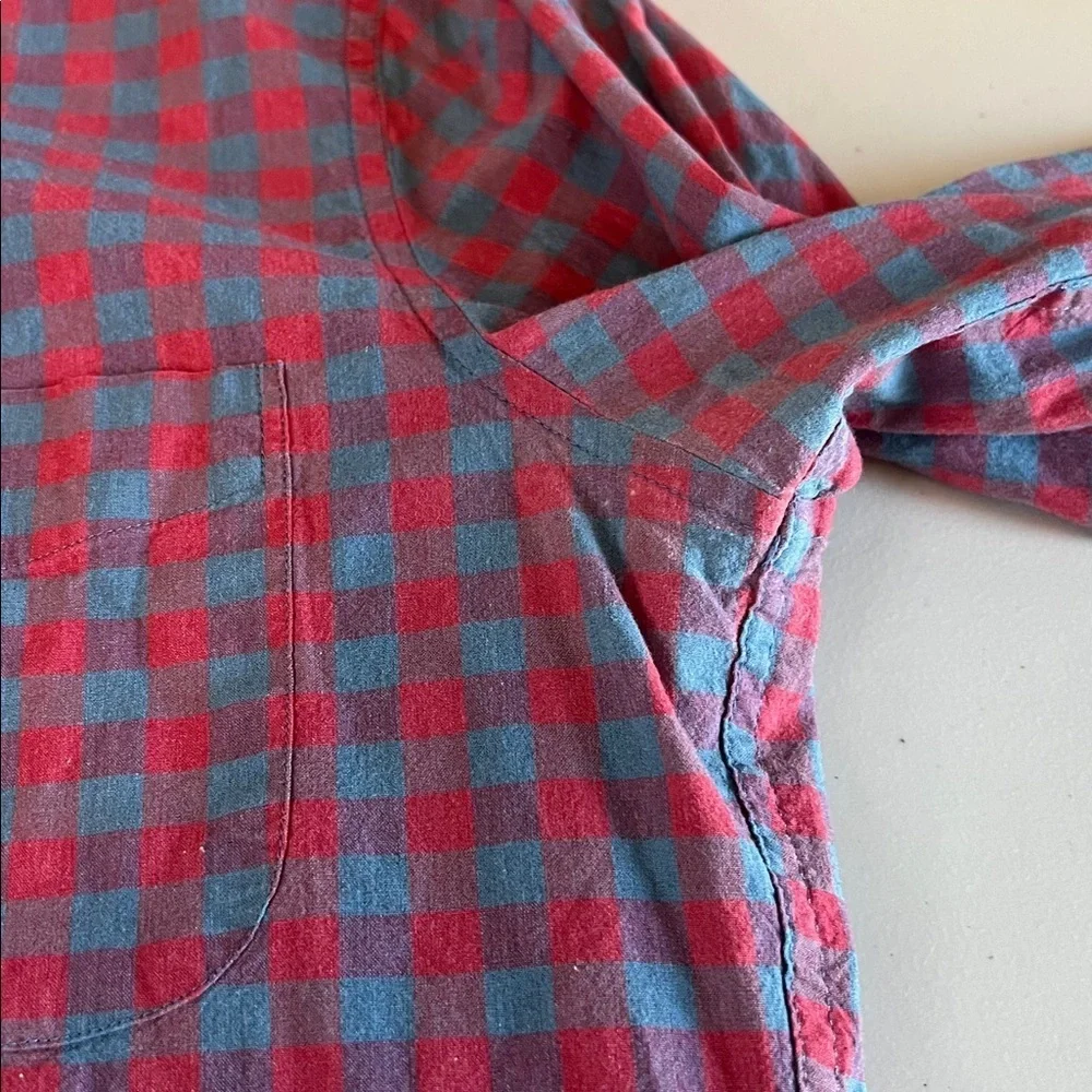JCrew Classic Fit Stretch Button Down Shirt Red/Blue Plaid Size Small